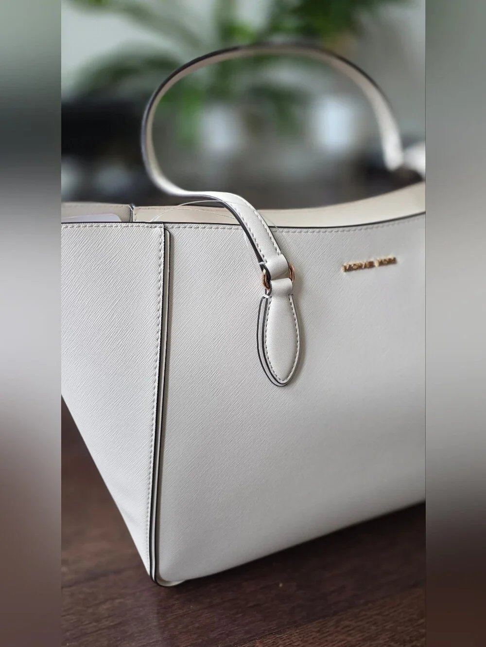 NWT Michael Kors Charlotte Large Saffiano Leather 3-in-1 Tote Vanilla